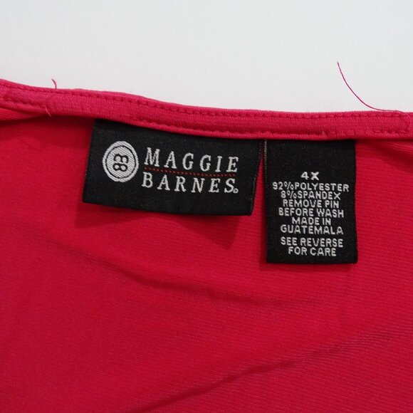 Maggie Barnes Womens Pink Top Plus Size 4X Short Sleeve Gathered V-Neck FLAWS - Picture 4 of 10
